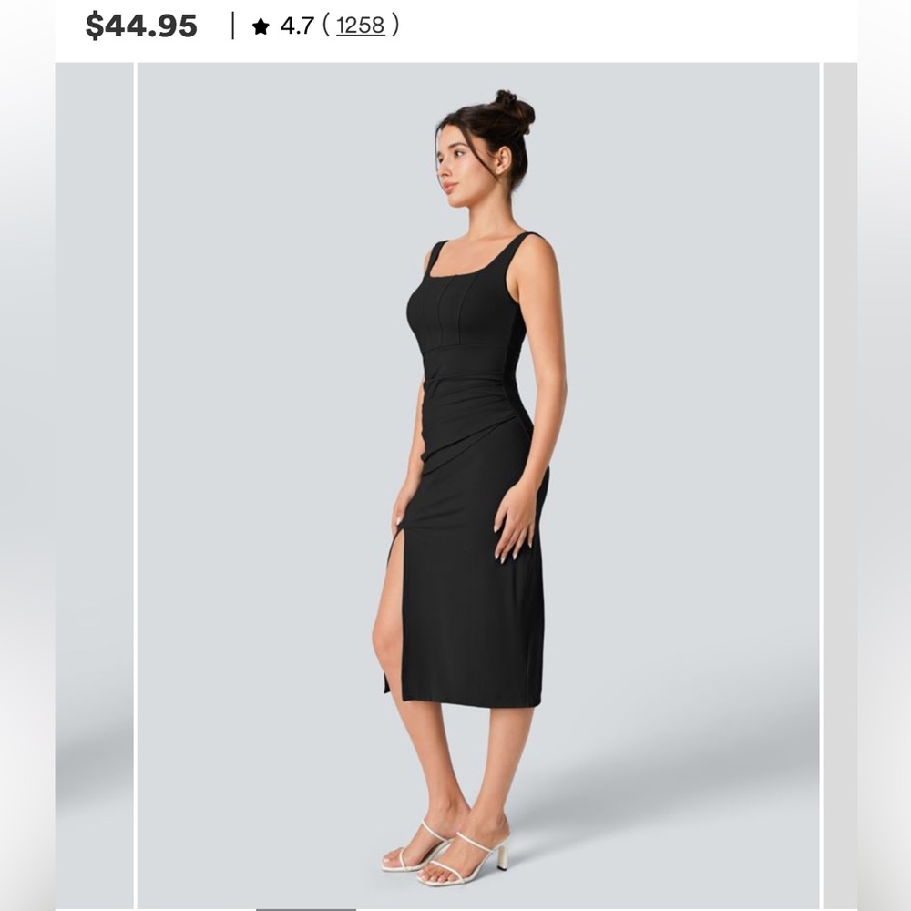 Halara Ruched Bodycon Midi Dress - Picture 3 of 15